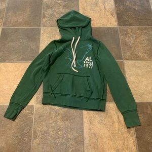 AMERICAN EAGLE WOMENS SIZE MEDIUM GREEN HOODIE
